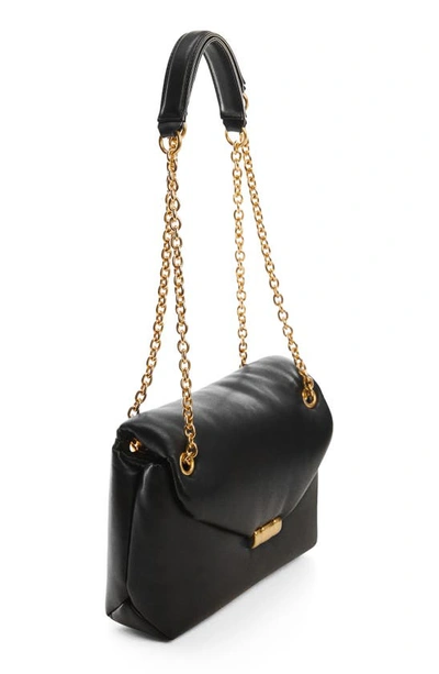 Shop Mango Envelope Faux Leather Convertible Shoulder Bag In Black