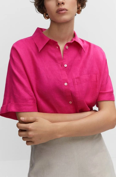 Mango Shirt Fuchsia In Fuchsia