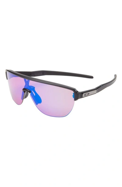 Oakley Corridor 42mm Semirimless Prizm™ Shield Sunglasses In Shiny Black
