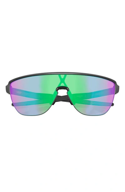 Oakley Corridor 42mm Semirimless Prizm™ Shield Sunglasses In Shiny Black