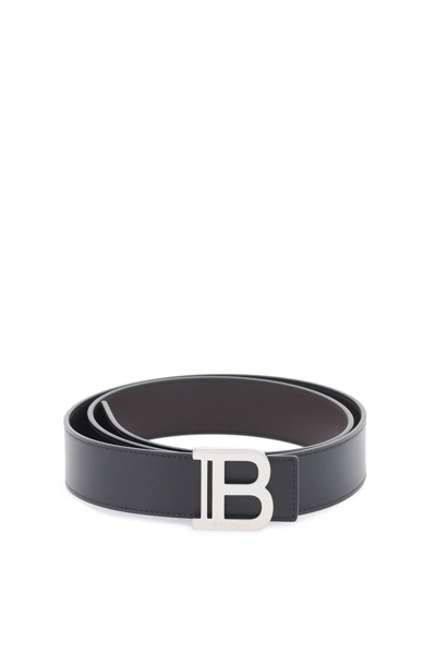 Shop Balmain Reversibile B-belt In Black,brown