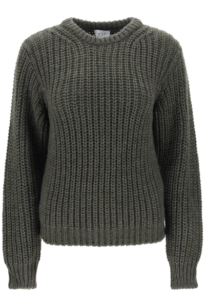 Shop Mvp Wardrobe Carducci Chunky Sweater In Khaki