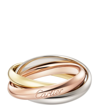 Shop Cartier Medium White, Yellow And Rose Gold Trinity Ring In Multi