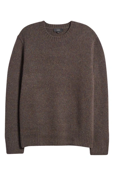 Shop Vince Mélange Wool Blend Crewneck Sweater In Heather Carrillo Green