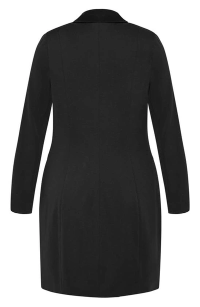 Shop City Chic Long Sleeve Tuxedo Dress In Black