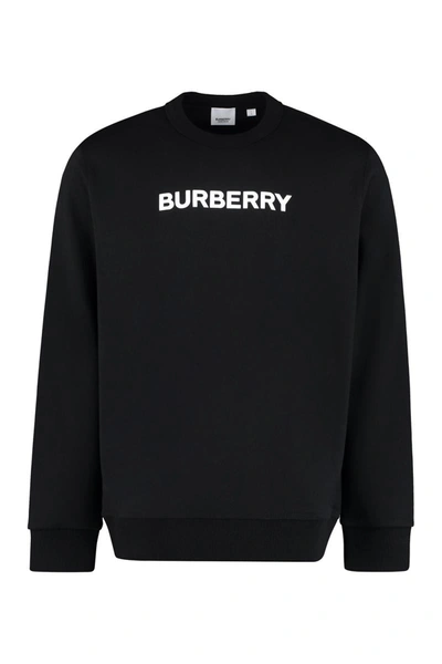 Shop Burberry Logo Detail Cotton Sweatshirt In Black