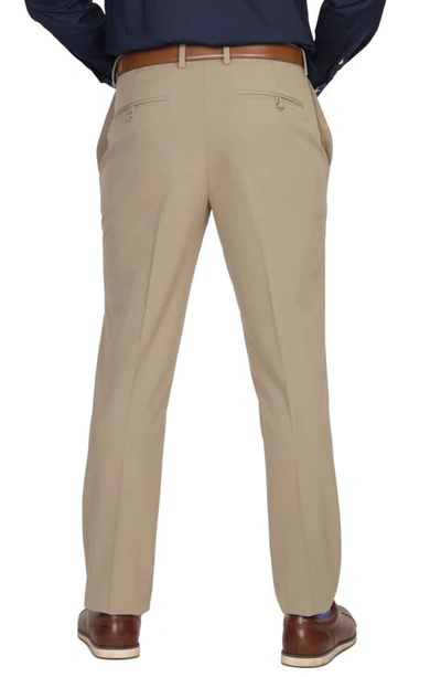 Shop Tailorbyrd Classic Fit Flat Front Dress Pants In Truffle
