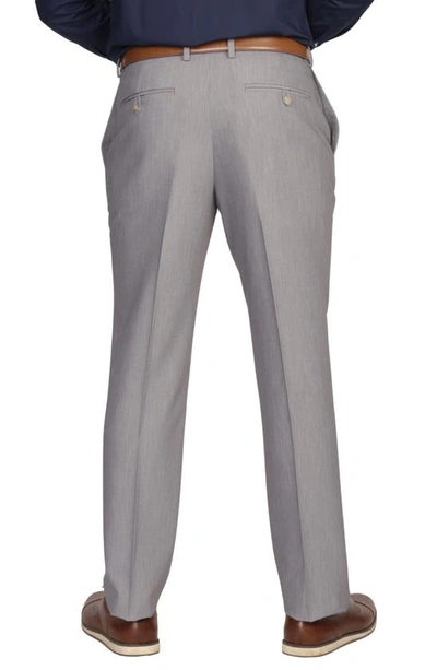 Tailorbyrd Classic Fit Flat Front Dress Pants In Grey Heather