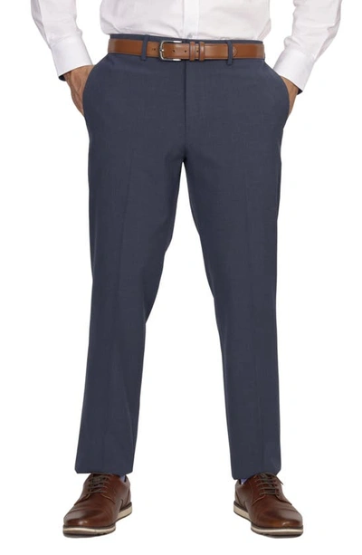 Tailorbyrd Classic Fit Flat Front Dress Pants In Navy Heather