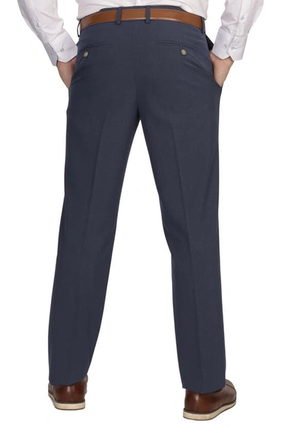 Tailorbyrd Classic Fit Flat Front Dress Pants In Navy Heather