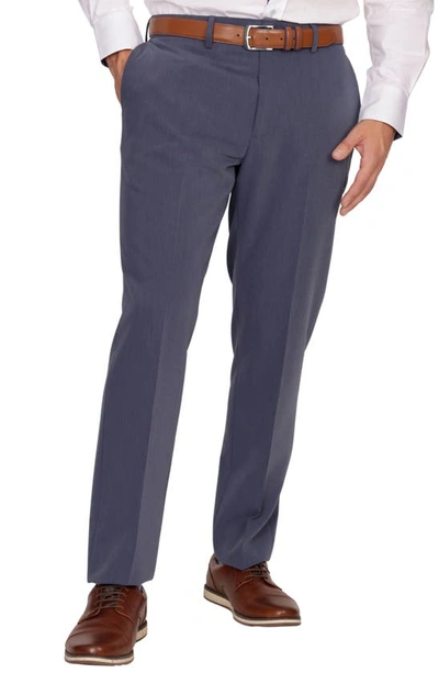 Shop Tailorbyrd Classic Fit Flat Front Dress Pants In Navy Heather