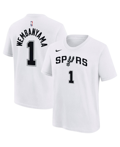 Shop Nike Big Boys  Victor Wembanyama White San Antonio Spurs Name And Number Association T-shirt