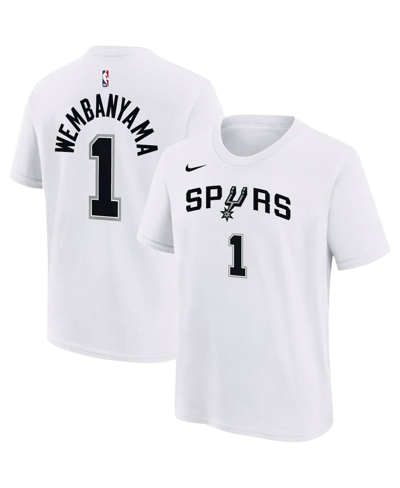 Nike Big Boys  Victor Wembanyama White San Antonio Spurs Name And Number Association T-shirt In White
