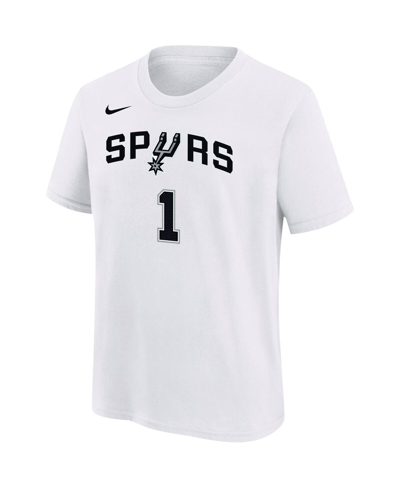 Shop Nike Big Boys  Victor Wembanyama White San Antonio Spurs Name And Number Association T-shirt