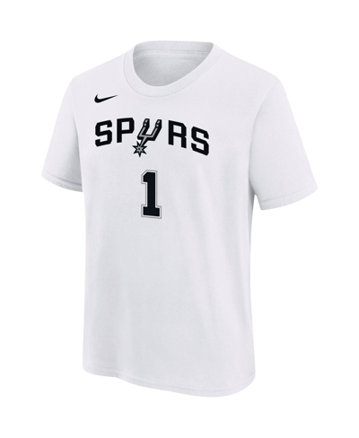 Nike Big Boys  Victor Wembanyama White San Antonio Spurs Name And Number Association T-shirt In White