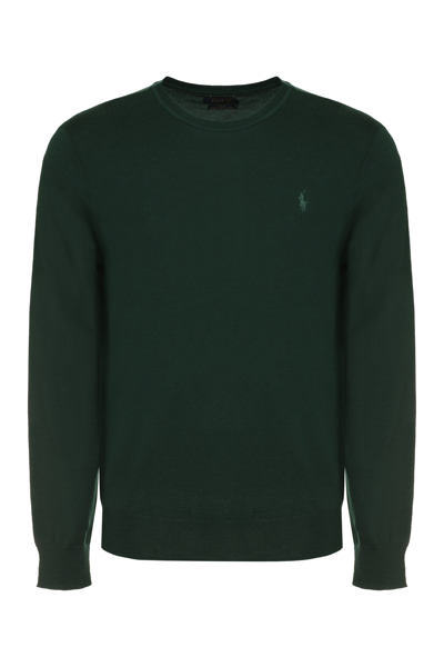 Shop Polo Ralph Lauren Wool Crew-neck Sweater In Green