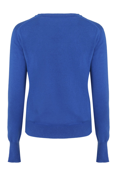 Vivienne Westwood Orb-embroidered Cotton-cashmere Jumper In Blue