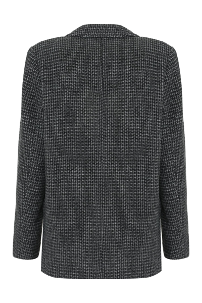 Shop Marant Etoile Charlyne Tweed Blazer In Grey