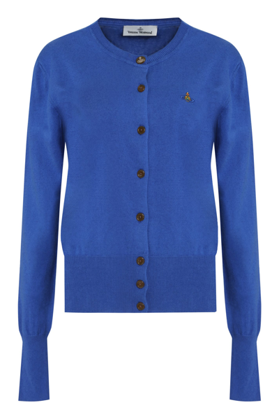 Shop Vivienne Westwood Bea Cashmere Cardigan In Blue