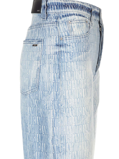 Shop Amiri High-waisted Jeans In Light Blue