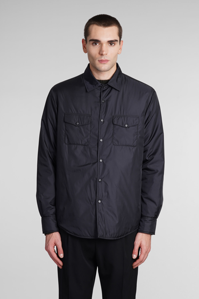 Shop Aspesi Camicia 13 Piu Casual Jacket In Black Polyamide