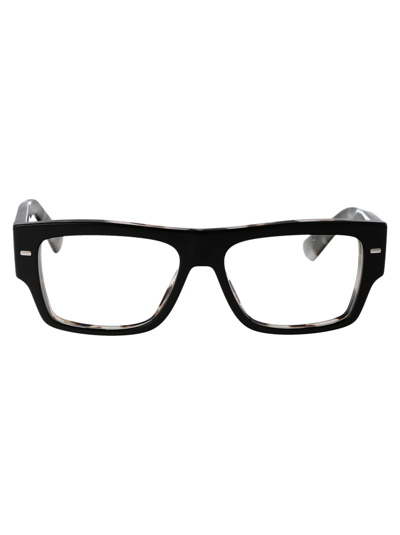 Shop Dolce &amp; Gabbana Eyewear 0dg3379 Glasses In 3403 Black On Grey Havana