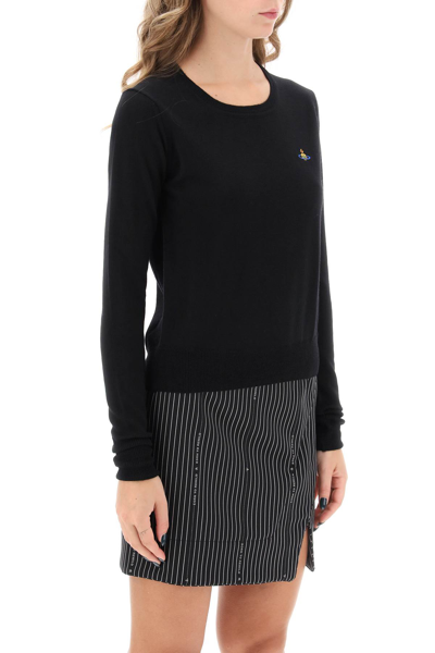 Shop Vivienne Westwood Bea Cardigan With Logo Embroidery In Black (black)
