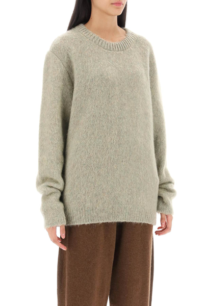 Shop Lemaire Sweater In Melange-effect Brushed Yarn In Meadow Melange (green)