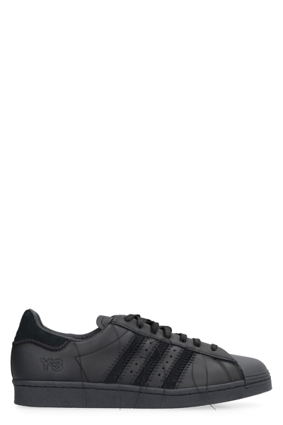 Shop Y-3 Superstar Leather Low-top Sneakers In Black
