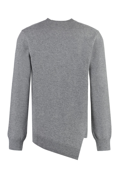 Shop Comme Des Garçons Shirt Lacoste X Comme Des Garçons - Crew-neck Wool Sweater In Grey