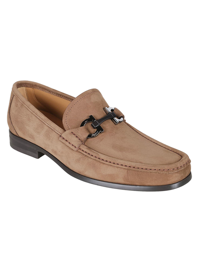 Shop Ferragamo Grandioso Loafers In Cocoa Brown