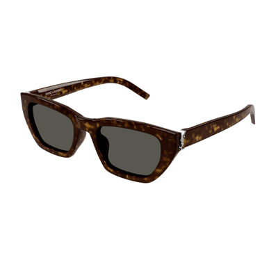 Shop Saint Laurent Sl M127/f 002 Sunglasses In Marrone