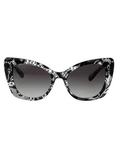 Shop Dolce &amp; Gabbana Eyewear 0dg4405 Sunglasses In 32878g Black Lace
