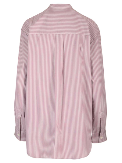 Shop Birkenstock Mauve Stripes Lounge Wear Shirt In Violet