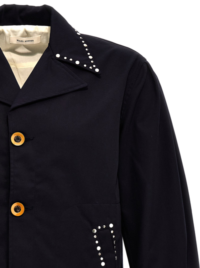 Wales Bonner Delaney Stud-embellished Jacket In Blue