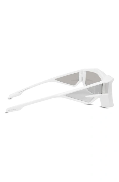 Shop Givenchy Givcut Geometric Sunglasses In White / Smoke Mirror
