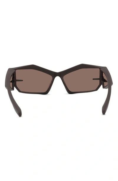 Shop Givenchy Givcut Geometric Sunglasses In Matte Dark Brown / Brown