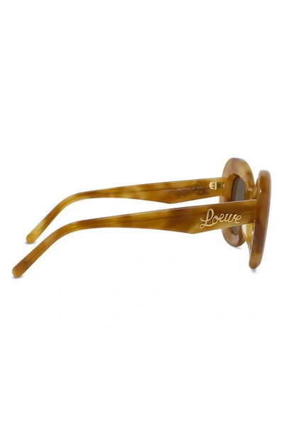 Shop Loewe Curvy 53mm Small Butterfly Sunglasses In Blonde Havana / Brown