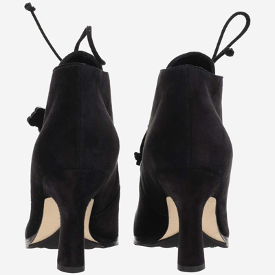 Shop Burberry Storm Suede Ankle Boots In Black