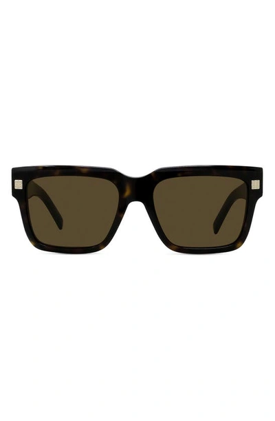 Shop Givenchy Gv Day Square Sunglasses In Dark Havana / Roviex