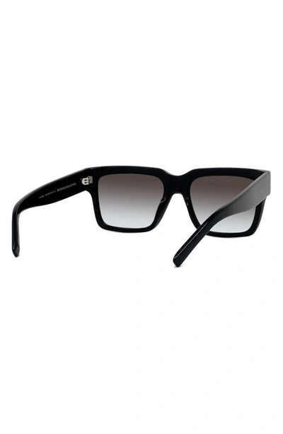 Shop Givenchy Gv Day Square Sunglasses In Shiny Black / Gradient Smoke