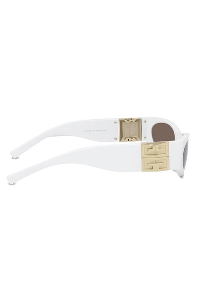 Shop Givenchy 4g Cat Eye Sunglasses In White / Brown