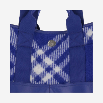 Shop Burberry Tote Bag With Check Pattern In Knight
