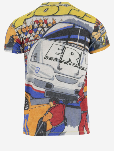 Shop Erl Cotton T-shirt With Cartoon Print In Red