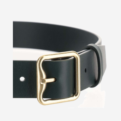Shop Burberry Double Leather B Buckle Belt In Vine