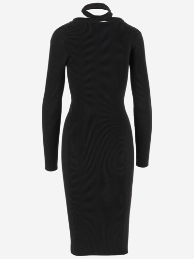 Shop Coperni Viscose Sheath Dress In Black