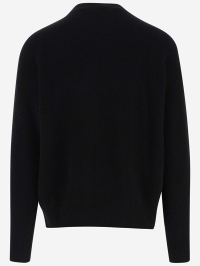 Shop Palm Angels Wool Blend Sweater With Logo In Black