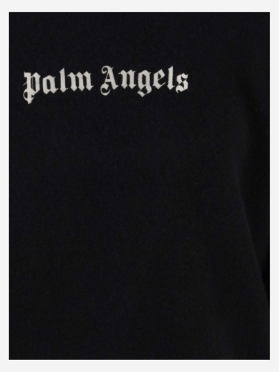 Shop Palm Angels Wool Blend Sweater With Logo In Black