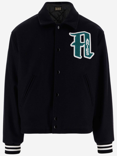 Aries Varsity Jacket In Black