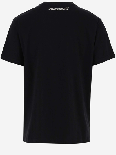 Shop Honey Fucking Dijon Cotton T-shirt With Graphic Pattern In Black